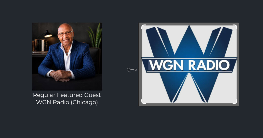 Ronald Henderson professional headshot alongside the WGN Radio Chicago logo